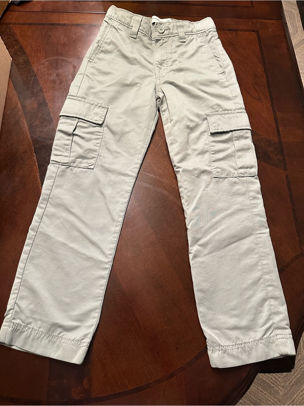abercrombie kids Loose Pant Olive Khaki Cargo Pants Unisex Adjustable Waist 7/8